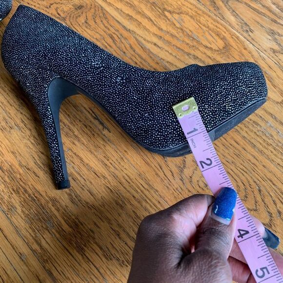 Mix No. 6 Black Shimmer Platform Formal Heels - Picture 10 of 11